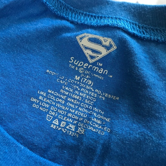 Superman Blue Logo & Belt Short Sleeve Tee Shirt - Picture 3 of 6